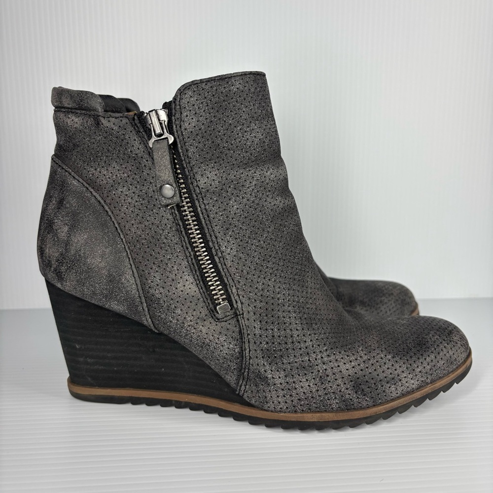 Soul Naturalizer Shoes Womens 8 Haley Wedge Bootie Heel Zip Up Party Night Out